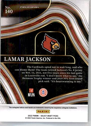 2022 Panini Select Draft Picks Blue #140 Lamar Jackson Field Level Louisville Cardinals Football