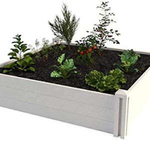 Vita 4 ft. x 4 ft. White Vinyl Raised Garden Bed 2-Pack