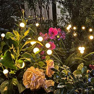 mr.funny solar garden lights – warm white swaying firefly lights solar outdoor, ip 65 waterproof solar powered firefly lights, outdoor solar lights for yard patio pathway decoration (2 pack)