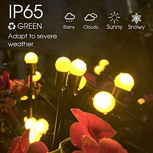 MR.FUNNY Solar Garden Lights - Warm White Swaying Firefly Lights Solar Outdoor, IP 65 Waterproof Solar Powered Firefly Lights, Outdoor Solar Lights for Yard Patio Pathway Decoration (2 Pack)