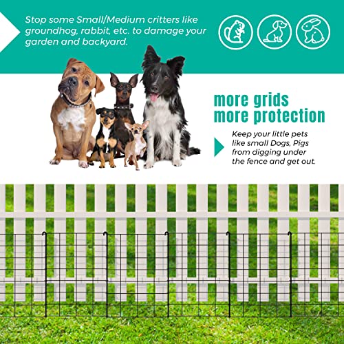 24Pack Black -13x19 Inch Garden Fence Animal Barrier, Animal Barrier Fence No Dig-Small Garden Fence for Dogs and Rabbits for Outdoor Landscaped Yard, Total Length 26 Ft(L) X 19 in(H