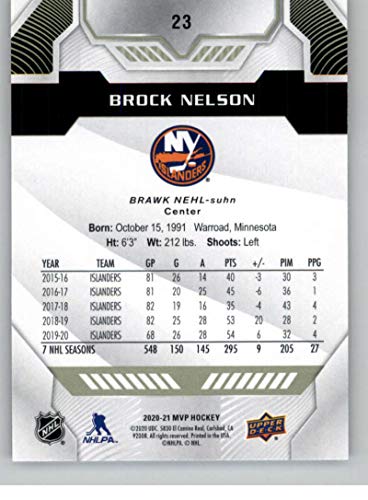 2020-21 Upper Deck MVP #23 Brock Nelson New York Islanders NHL Hockey Card NM-MT