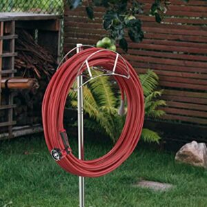 Stainless Steel Hose Holder, Meykwod Garden Hose Holder Freestanding, Water Hose Holders for Outside, In ground Heavy Duty Hose Organizer Outdoor, Hose Rack for Outside Yard