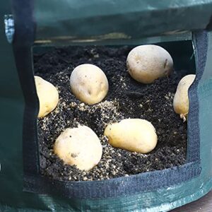 4-Pack 7Gallon Garden Potato Grow Bags with Flap and Handles Aeration Fabric Pots Heavy Duty