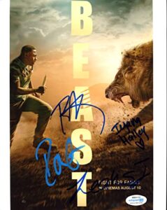 “beast” cast autographs signed 8×10 photo – idris elba, leah jeffries +2 b acoa