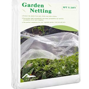 Garden Netting, Plant Covers 8x24 Ft Ultra Fine Mesh Protection Netting for Vegetable Plants Fruits Flowers Crops Greenhouse Row Cover Raised Bed Barrier Screen Birds Animals Protection Net Cover