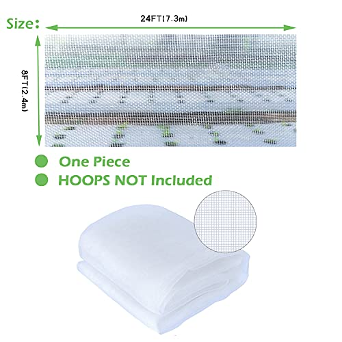 Garden Netting, Plant Covers 8x24 Ft Ultra Fine Mesh Protection Netting for Vegetable Plants Fruits Flowers Crops Greenhouse Row Cover Raised Bed Barrier Screen Birds Animals Protection Net Cover