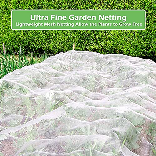 Garden Netting, Plant Covers 8x24 Ft Ultra Fine Mesh Protection Netting for Vegetable Plants Fruits Flowers Crops Greenhouse Row Cover Raised Bed Barrier Screen Birds Animals Protection Net Cover