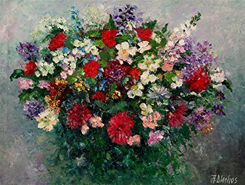 (SOLD) Bounteous Blooms - HUGE floral still life by Andre Dluhos