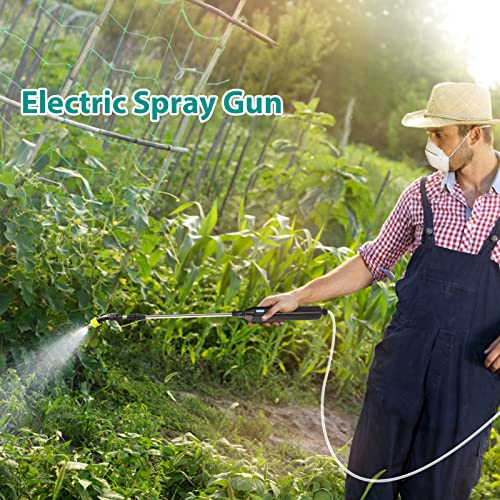 SideKing Battery Powered Sprayer Wand, 23.6" Telescopic Wand with 10FT Hose for Gardening (3 Nozzles)