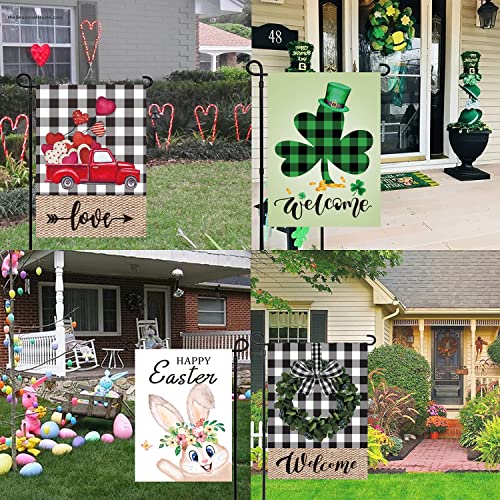 Seasonal Garden Flags Set of 12 Double Sided 12 x 18 Inch Yard Flags,small garden flags for outside, Christmas Spring Seasonal Flags for Outdoor Decorations,Holiday Garden Flags for All Seasons