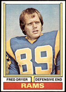 1974 topps # 471 fred dryer los angeles rams (football card) ex rams san diego st