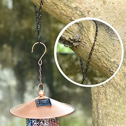 XDW-GIFTS 4 Pack 25.5 Inch Hanging Chain with Hooks for Hanging Bird Feeders, Birdbaths, Planters, Lanterns, Wind Chimes, Baskets, Billboards, Decorative Ornaments, Outdoor Indoor Use (Black)