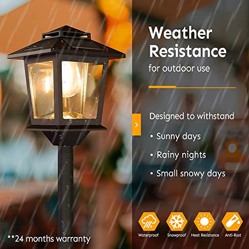 63" Solar Lamp Post Lights Outdoor 2 Pack ,Aluminum Floor Lamp,Waterproof Solar Powered Lights for Garden, Pathway, Yard, Front/ Back Door, Warm White Solar Post Light,Replaceable Bulb, Decoration