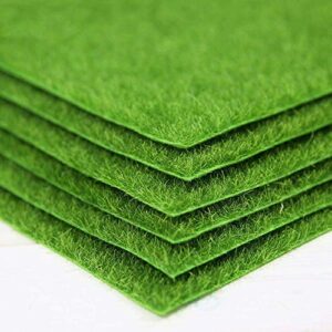 Shindel Fairy Artificial Grass, Miniature Fake Garden Grass for Crafts, Ornament Garden Dollhouse DIY Decoration, 6''x 6'', 4 PCS