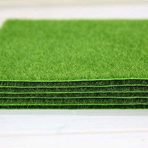 Shindel Fairy Artificial Grass, Miniature Fake Garden Grass for Crafts, Ornament Garden Dollhouse DIY Decoration, 6''x 6'', 4 PCS