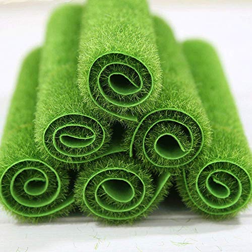 Shindel Fairy Artificial Grass, Miniature Fake Garden Grass for Crafts, Ornament Garden Dollhouse DIY Decoration, 6''x 6'', 4 PCS