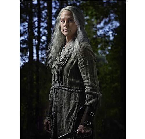 Walking Dead Melissa McBride as Carol holding knife in forest 8 x 10 Inch Photo