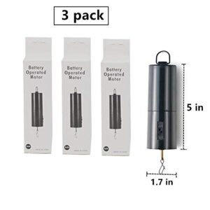 FENDISI 3 Pack Hanging Black Rotating Motor for Wind Spinner and Wind Chimes， Mobile Battery Operated Garden Decor Accessoy，Not Included Battery