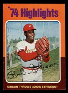 1975 topps baseball 3 bob gibson hl highlight excellent (5 out of 10) by mickeys cards