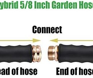 TOP DOG Rubber Garden Hose 30FT, No Kink Garden Water Hose With 7 Function Nozzle and Solid Brass Fittings Extra Strength Durable Gardening Flexible Hose for Garden/House/Car/Yard Washing