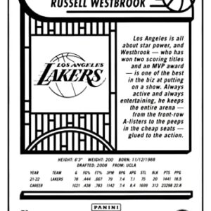 Russell Westbrook 2022-23 Panini Hoops Premium Foil /199#172 NM+-MT+ NBA Basketball Lakers