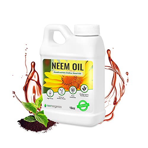 Pure Neem Oil, Neem Oil for Plants, Cold-Pressed Azadiracthin Neem Oil Concentrate for Plants and Irrigation, Plant-Based Dormant Oil Spray for Indoor and Outdoor Gardens, 16 oz - Neem Organics