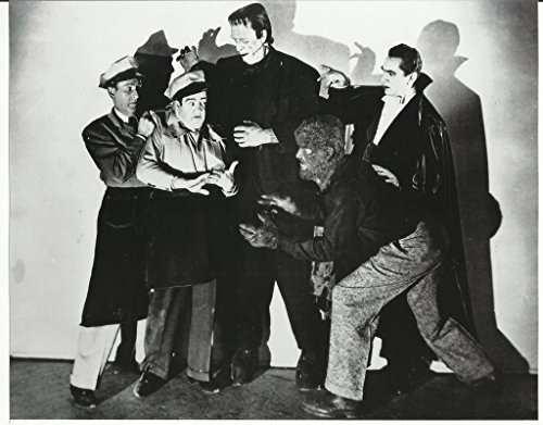 Abbott & Costello Bela Lugosi as Dracula Glenn Strange as Frankenstein & Lon Chaney Jr. as the Wolf Man 8x10 Photo Bud Abbott Lou Costello Meet Frankenstein