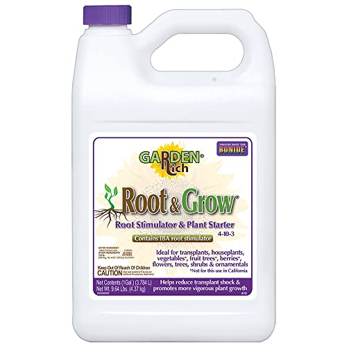 Bonide Garden Rich Root & Grow Root Stimulator & Plant Starter, 128 oz Concentrate 4-10-3 Fertilizer for Transplanting