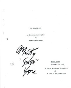 martin kove signed autographed the karate kid movie script coa ab