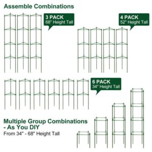 CKE 3 Pack Tomato Cage – Plant Stakes and Support with Clips - Upto 72 inches Tall with 40 Pcs Clips + Garden Twist Ties