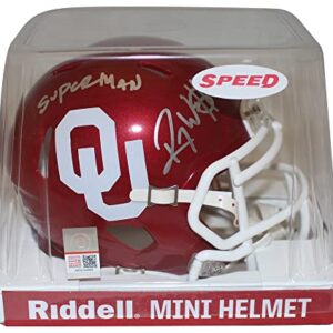 Roy Williams Signed Oklahoma Sooners Speed Mini Helmet Superman BAS