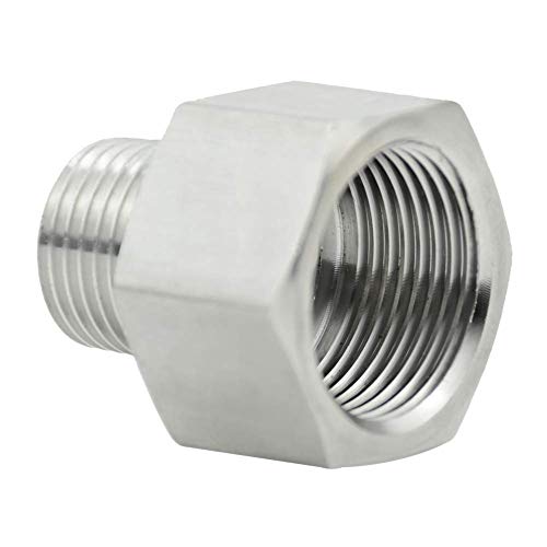 Beduan Garden Hose Adapter, 3/4" GHT Female x 1/2" NPT Male Connector,GHT to NPT Adapter Stainless Steel Garden Hose to Pipe Fittings Connect (3/4" GHT Female x 1/2" NPT Male)