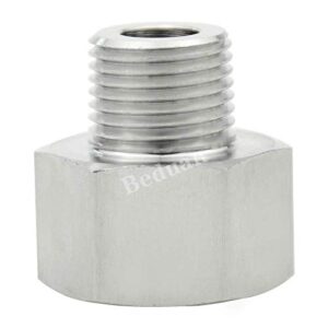 Beduan Garden Hose Adapter, 3/4" GHT Female x 1/2" NPT Male Connector,GHT to NPT Adapter Stainless Steel Garden Hose to Pipe Fittings Connect (3/4" GHT Female x 1/2" NPT Male)