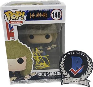 rick savage signed autographed def leppard funko pop rocks figure beckett coa