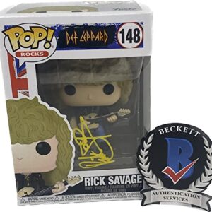 Rick Savage Signed Autographed Def Leppard Funko Pop Rocks Figure Beckett COA