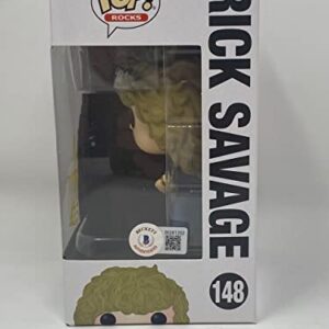 Rick Savage Signed Autographed Def Leppard Funko Pop Rocks Figure Beckett COA