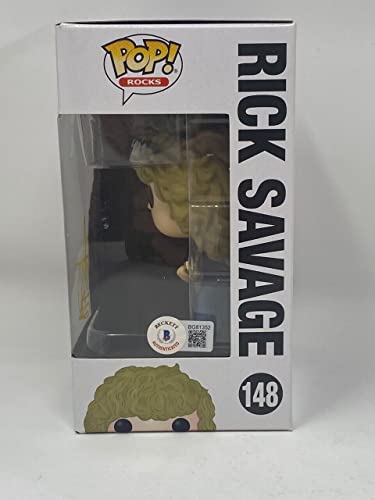 Rick Savage Signed Autographed Def Leppard Funko Pop Rocks Figure Beckett COA