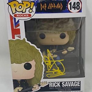 Rick Savage Signed Autographed Def Leppard Funko Pop Rocks Figure Beckett COA