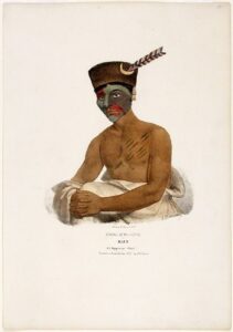 kee-me-one or rain a chippeway chief. painted at fond du lac 1827 by j. o. lewis.