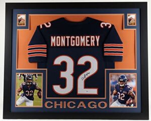 david montgomery signed chicago bears 35×43 framed jersey (beckett coa) iowa st.