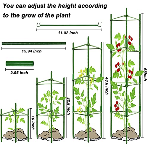Legigo 4ft 4-Pack Tomato Cage for Garden Plant Support- Up to 48inch Garden Stakes Tomato Cage, Tomato Trellis for Potted Plants, Tomato Cages Plant Stakes for Climbing Vegetables Plants Flowers