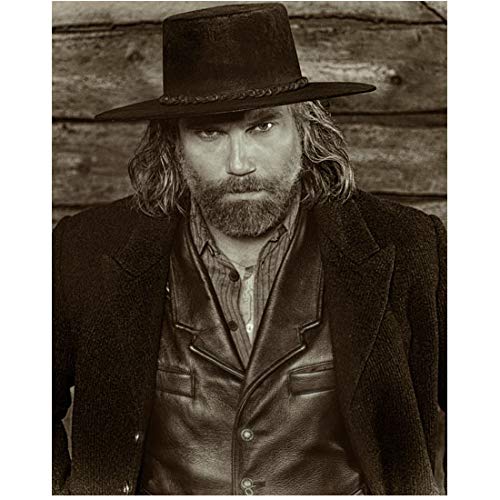 Anson Mount as Cullen Bohannon in Hell on Wheels against wood wall 8 x 10 Inch Photo