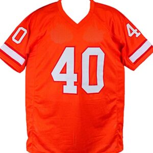 Mike Alstott Autographed Orange Pro Style Jersey - Beckett W Hologram Black 4