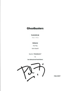 paul feig signed autographed ghostbusters full movie script coa ab