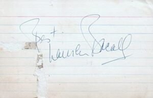 lauren bacall actress signed 3×5 index card with jsa coa