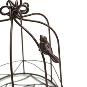 TJ Global Iron Birdcage Hanging Planter, Metal Wire Flower Pot Basket Wrought Iron Plant Stands for Plants, Flowers, Garden, Patio, Balcony Outdoor and Indoor Décor