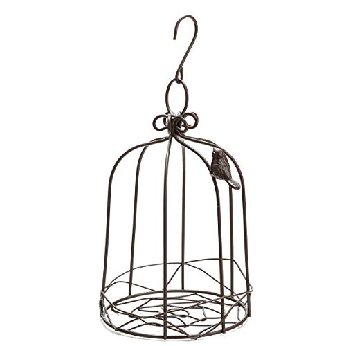 TJ Global Iron Birdcage Hanging Planter, Metal Wire Flower Pot Basket Wrought Iron Plant Stands for Plants, Flowers, Garden, Patio, Balcony Outdoor and Indoor Décor