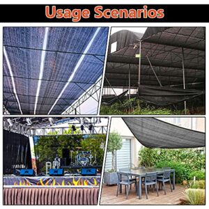 40% 6.5Ft x 13Ft Black Sunblock Shade Cloth Net Taped Edge with Grommets, Premium Sun Shade Mesh Tarp Perfect for Garden, Greenhouse, Chicken Coop, Flowers, Plants Heat Protection.