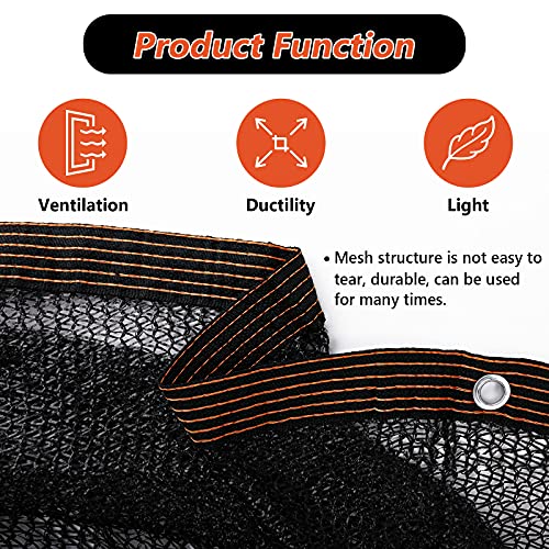 40% 6.5Ft x 13Ft Black Sunblock Shade Cloth Net Taped Edge with Grommets, Premium Sun Shade Mesh Tarp Perfect for Garden, Greenhouse, Chicken Coop, Flowers, Plants Heat Protection.